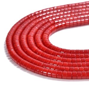 Coral Red Jade Gemstone Heshi Rondelle Slice 4x2mm Loose Beads 14.5 Inch Full Strand (80019478-p106) Coral Red Jade Gemstone Heshi Rondelle Slice 4x2mm Loose Beads 14.5 Inch Full Strand (80019478-p106)