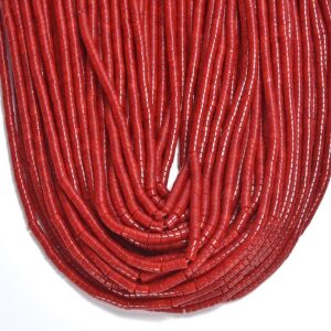 Coral Red Jade Gemstone 4X2MM Heshi Rondelle Slice Beads 14.5 inch Full Strand BULK LOT 1,2,6,12 and 50 (80019478-P106) Coral Red Jade Gemstone 4X2MM Heshi Rondelle Slice Beads 14.5 inch Full Strand BULK LOT 1,2,6,12 and 50 (80019478-P106)