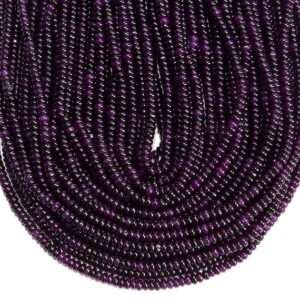 Dark Purple Jade Gemstone 4X2MM Rondelle Beads 14.5 inch Full Strand BULK LOT 1,2,6,12 and 50 (80020059-D616) Dark Purple Jade Gemstone 4X2MM Rondelle Beads 14.5 inch Full Strand BULK LOT 1,2,6,12 and 50 (80020059-D616)