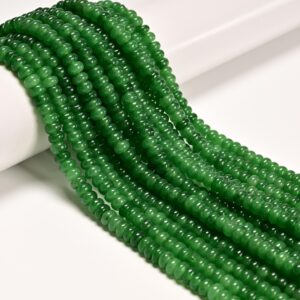 Green Color Dyed Jade Smooth Rondelle Beads Size 4x6mm 15.5" Strand Green Color Dyed Jade Smooth Rondelle Beads Size 4x6mm 15.5" Strand