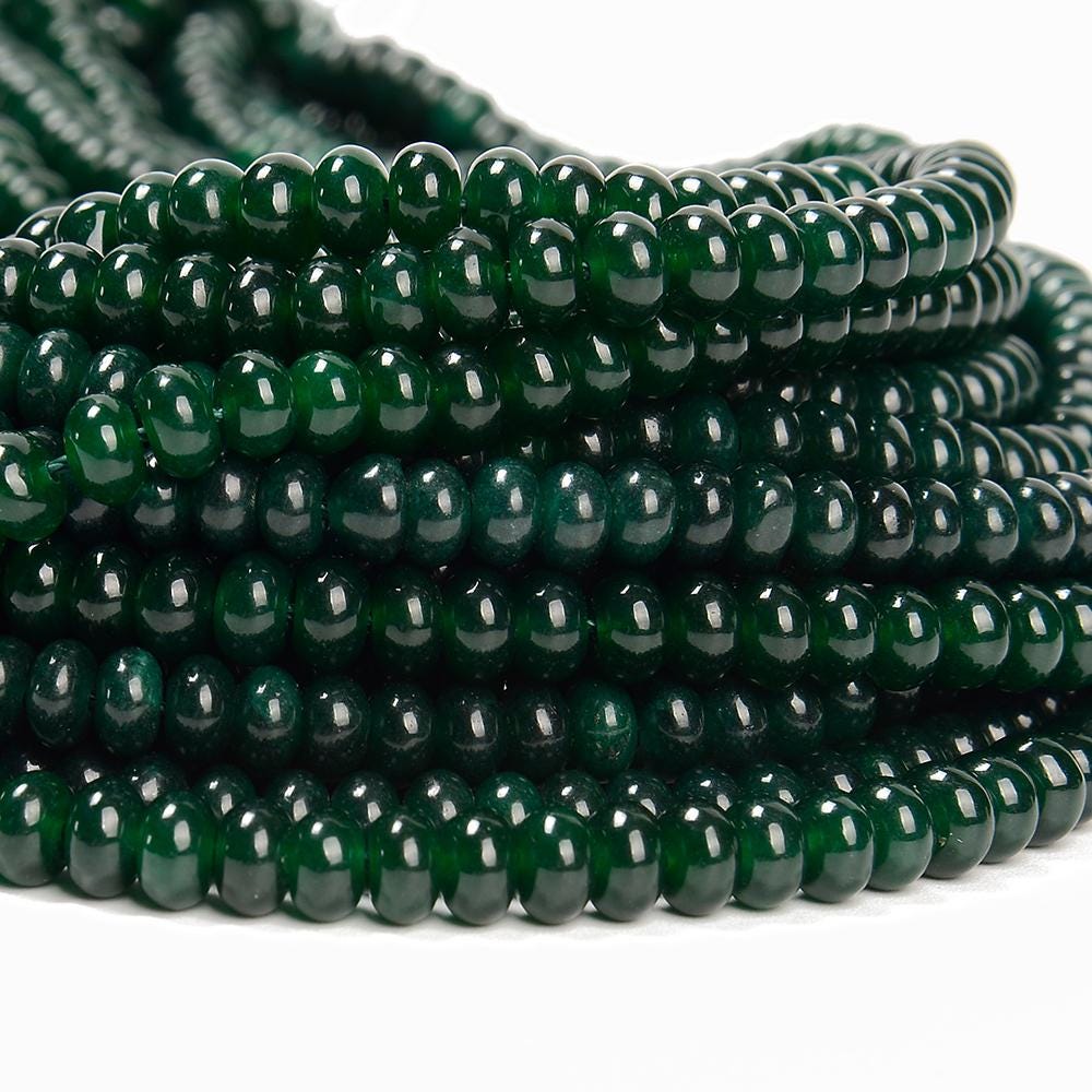 Green Jade Gemstone Rondelle 6x4mm Loose Beads 15 Inch Full Strand (80019804-d598) Green Jade Gemstone Rondelle 6x4mm Loose Beads 15 Inch Full Strand (80019804-d598)