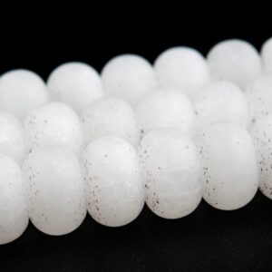 Matte White Jade Beads Genuine Natural Grade A Gemstone Rondelle Loose Beads 6MM 8MM Bulk Lot Options Matte White Jade Beads Genuine Natural Grade A Gemstone Rondelle Loose Beads 6MM 8MM Bulk Lot Options