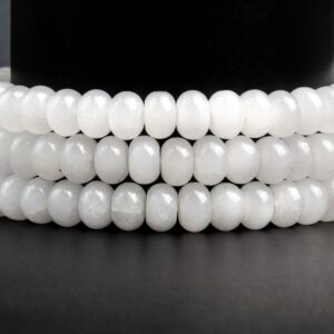 Natural White Jade Gemstone Grade Aaa Rondelle 6x4mm 8x5mm Loose Beads