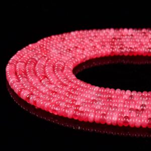 Pink Jade Gemstone Rondelle 4x2mm Loose Beads 14.5 Inch Full Strand (80020062-d616) Pink Jade Gemstone Rondelle 4x2mm Loose Beads 14.5 Inch Full Strand (80020062-d616)