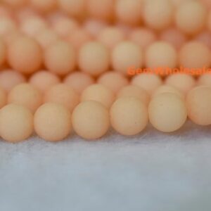 15.25" Apricot Color Matte Dyed Jade 8mm/10mm Round Beads, Apricot Color Jade Beads, Light Yellow Gemstone, Semi-precious Stone