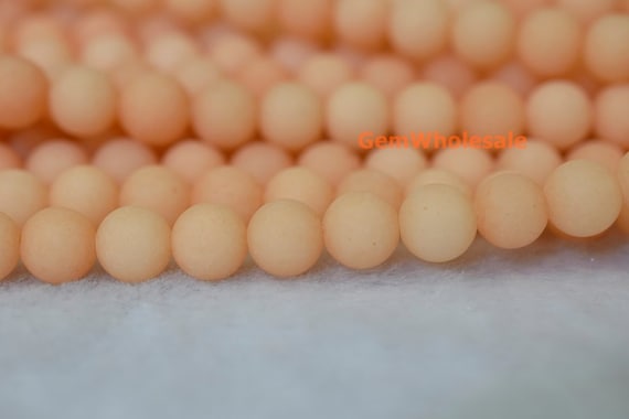 15.25" Apricot Color Matte Dyed Jade 8mm/10mm Round Beads, Apricot Color Jade Beads, Light Yellow Gemstone, Semi-precious Stone
