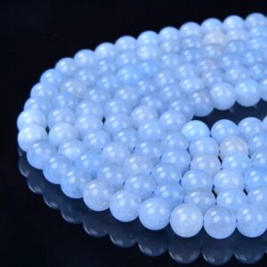 8mm Aqua Blue Jade Gemstone Grade Aa Blue Round 8mm Loose Beads 15 Inch Full Strand (80007934-a282)