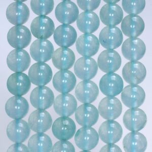 8mm Aqua Blue Jade Gemstone Grade A Round Loose Beads 15 Inch Full Strand Lot 1,2,6,12 And 50 (90184092-358)
