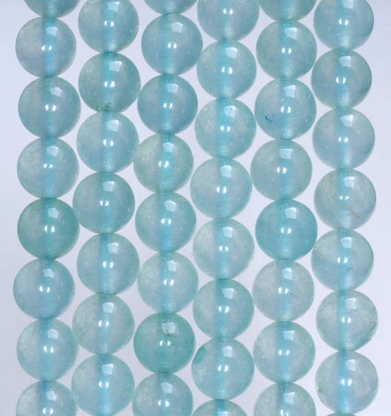 8mm Aqua Blue Jade Gemstone Grade A Round Loose Beads 15 Inch Full Strand Lot 1,2,6,12 And 50 (90184092-358)