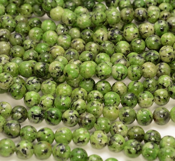 8mm Green Jade Gemstone Round Beads 15 Inch Full Strand Bulk Lot 1,2,6,12 And 50(80010309-m45)