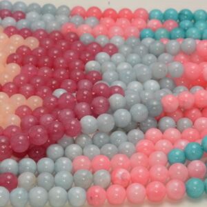 8mm Multi Color Jade Gemstone Round Beads 15 Inch Full Strand Bulk Lot 1,2,6,12 And 50(80010300-m44)