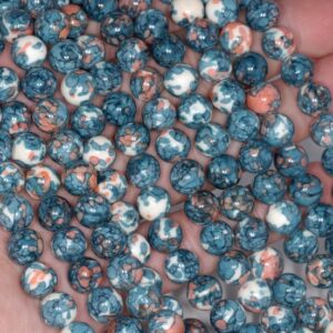 8mm Ocean Jade Gemstone Blue Round Loose Beads 15.5 Inch Full Strand Lot 1,2,6,12 And 50 (80000666-789)