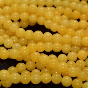8mm Yellow Jade Gemstone Round Beads 15 Inch Full Strand Bulk Lot 1,2,6,12 And 50(80010292-m43)