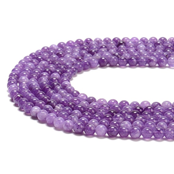 Amethyst Purple Jade Gemstone 6mm Round Beads 14.5 Inch Full Strand Bulk Lot 1,2,6,12 And 50 (80020212-d627)