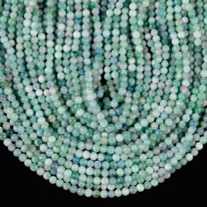 Blue Green Jade Gemstone 4mm Round Beads 14.5 Inch Full Strand Bulk Lot 1,2,6,12 And 50 (80020079-d617)