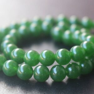Deep Green Jade Smooth Round Beads, 4mm / 6mm / 8mm / 10mm / 12mm / 14mm Candy Jade Beadssupply, 15 Inches One Starand