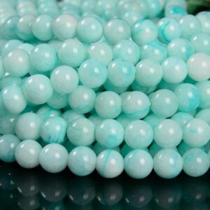 Green Blue Jade Gemstone 8mm Round Loose Beads Bulk Lot 1,2,6,12 And 50 (d552)