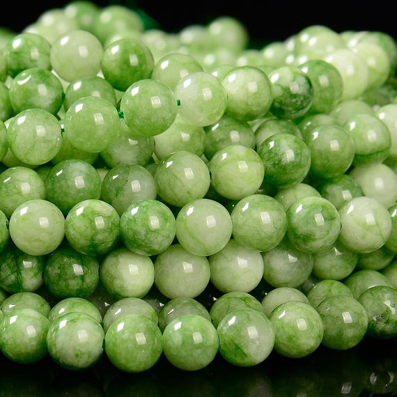 Lime Green Jade Gemstone Round 6mm 8mm Loose Beads 14.5 Inch Full Strand Bulk Lot 1,2,6,12 And 50 (d626 D618)