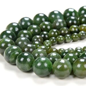 Natural Canadian Nephrite Jade Gemstone Grade Aaa Round 3mm 4mm 5mm 6mm 7mm 8mm 9mm 10mm 11mm 12mm 13mm 15mm Loose Beads Bulk Lot(d153 D154)