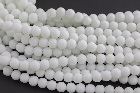 Natural Matte White Jade, High Quality In Matt Round,  -full Strand 15.5 Inch Strand, 4mm, 6mm, 8mm, 12mm, Or 14mm Beads Aaa Quality