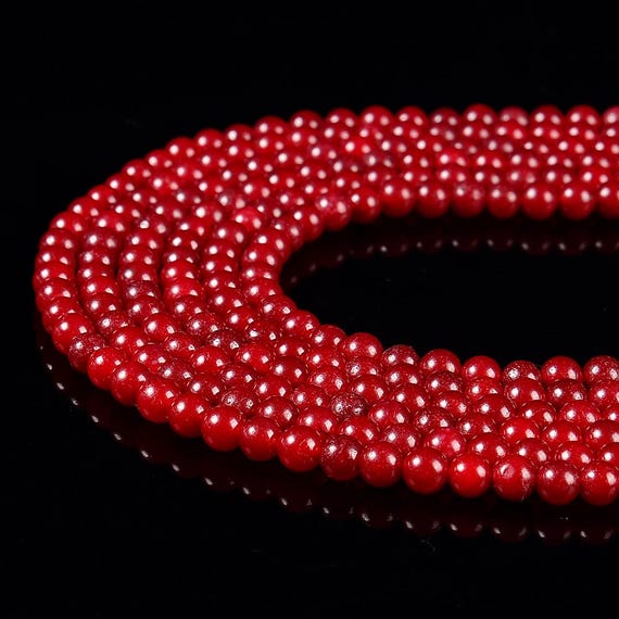 Red Jade Gemstone 6mm Round Beads 14.5 Inch Full Strand Bulk Lot 1,2,6,12 And 50 (80020225-d628)