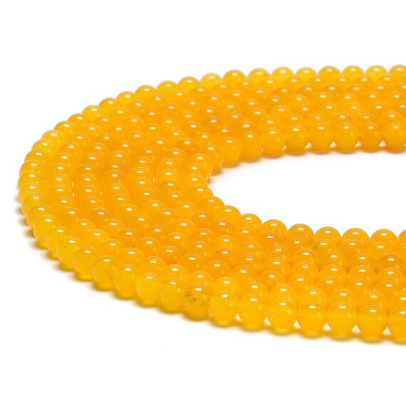 Yellow Jade Gemstone 6mm Round Beads 14.5 Inch Full Strand Bulk Lot 1,2,6,12 And 50 (80020227-d628)