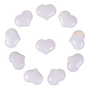 25mm White jade LOVE hearts 1 inch Crystal healing Reiki pocket stone