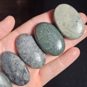 Dianite Palm Stone: Siberian Blue Jade Crystal