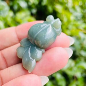 Green Jade Goldfish Bead: Chinese Crystal Carving (37x26mm) 14.2G