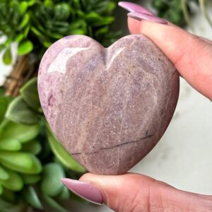 Lavender Jade Heart | 42g | - #4 (polished Purple Crystal Carving, Crown Chakra, Healing Stone, Intuition)