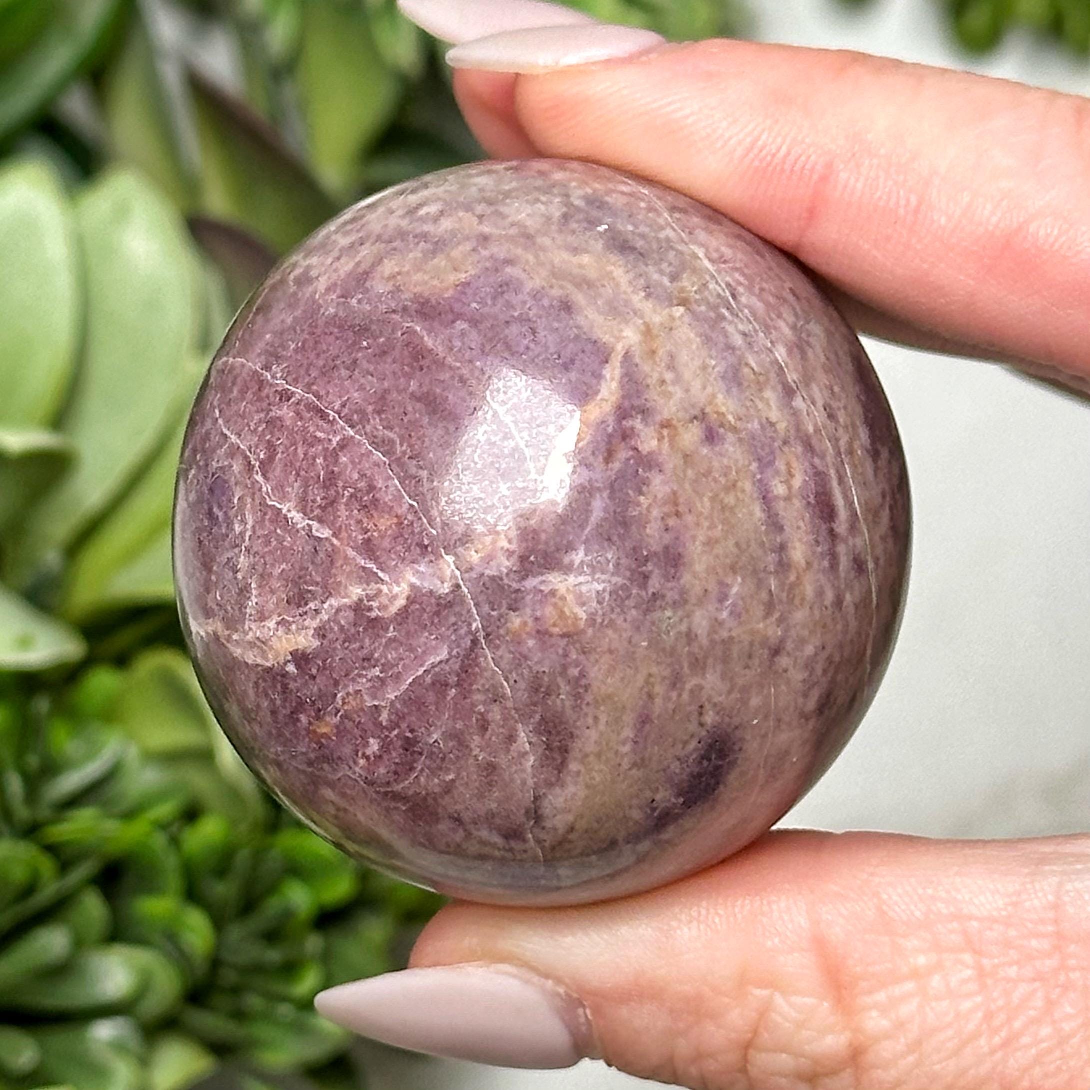 Lavender Jade Sphere | 37mm | - #5 (polished Purple Crystal Ball, Crown Chakra, Healing Stone, Intuition)