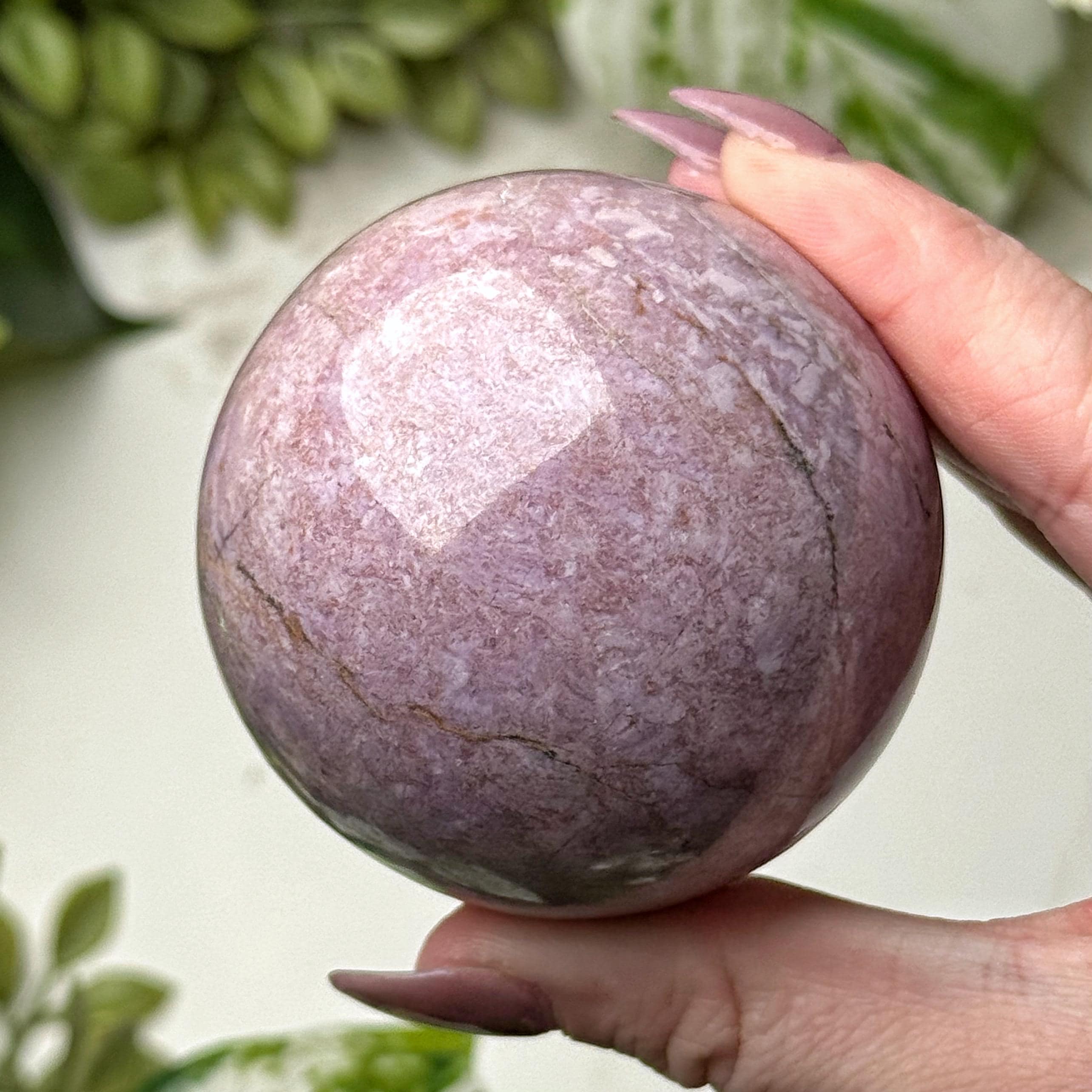Lavender Jade Sphere | 58mm | - #6 (polished Purple Crystal Ball, Crown Chakra, Healing Stone, Intuition)