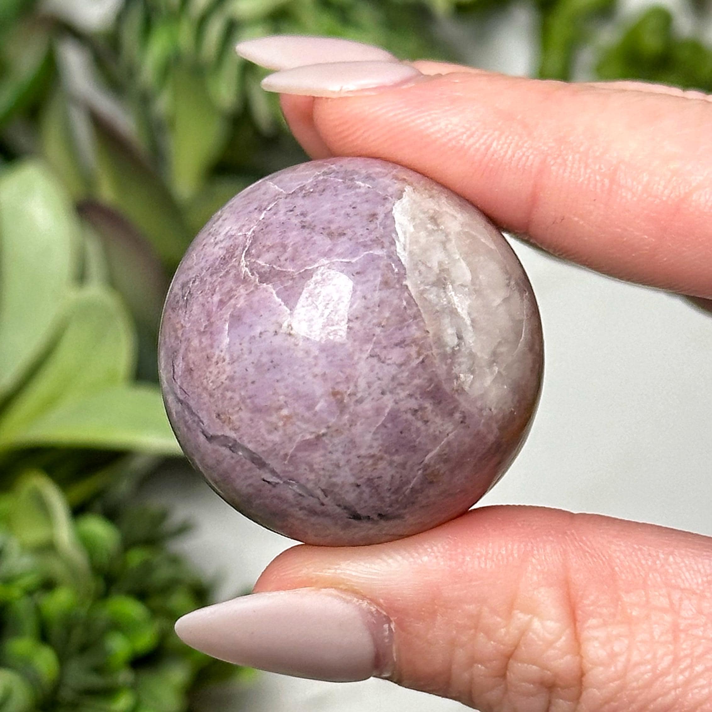 Lavender Jade Sphere | 26mm | - #7 (polished Purple Crystal Ball, Crown Chakra, Healing Stone, Intuition)