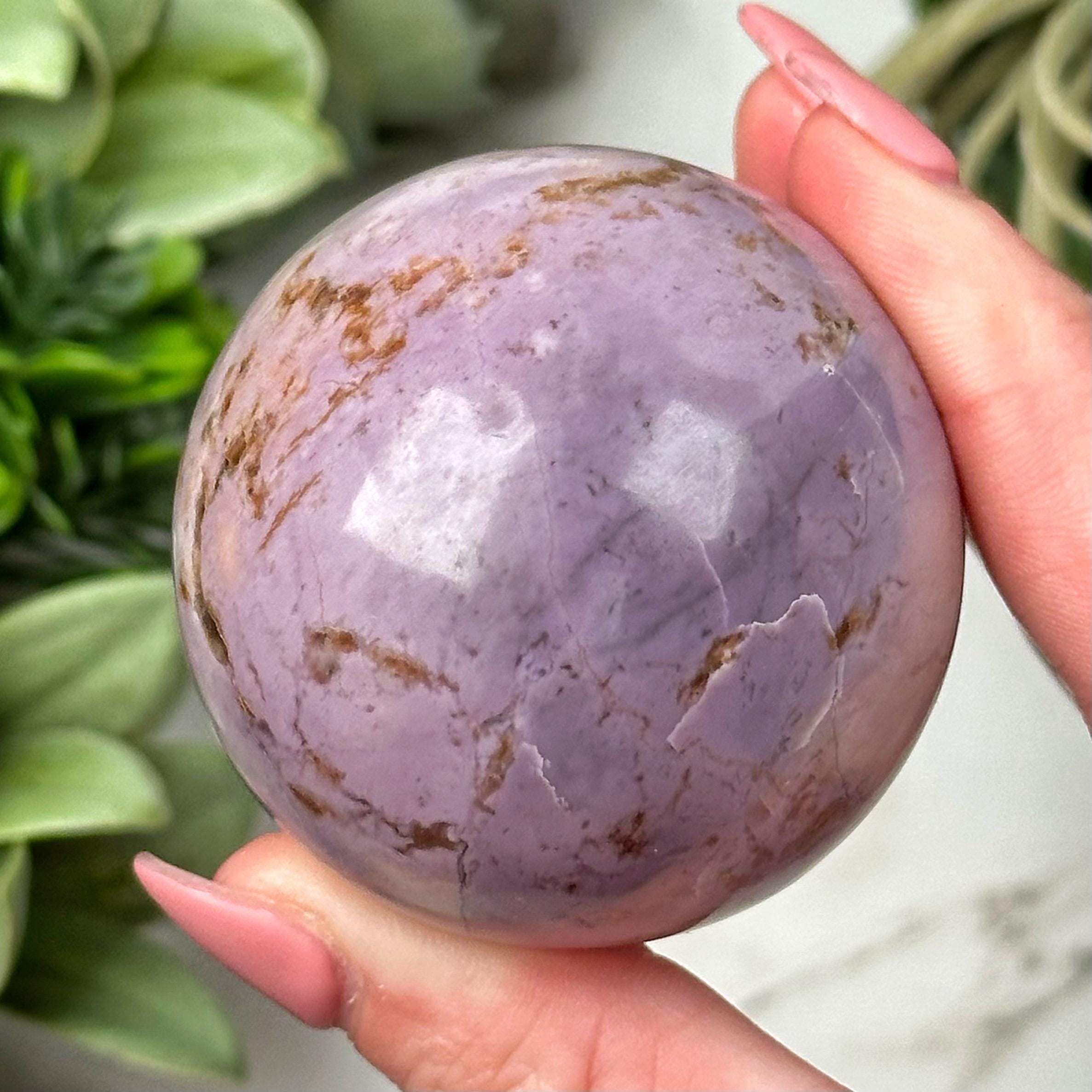 Lavender Jade Sphere | 47mm | - #8 (polished Purple Crystal Ball, Crown Chakra, Healing Stone, Intuition)