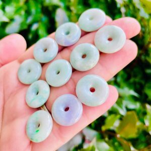 Mini Green Jade Donut: Carved Polished Gemstone (10-18mm)