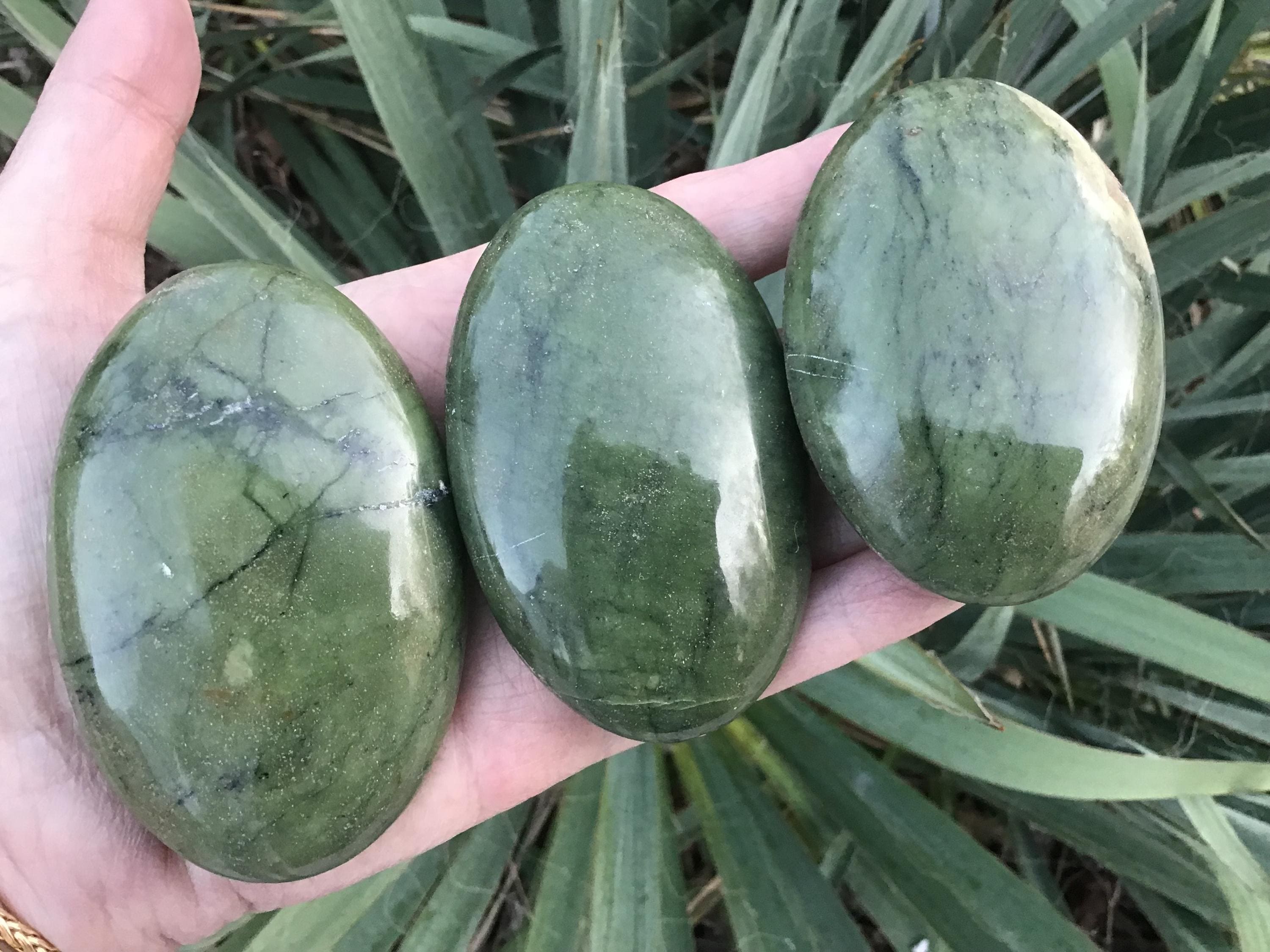 Nephrite Jade Crystal Palm Stone - Stones For Prosperity Good Luck And Abundance
