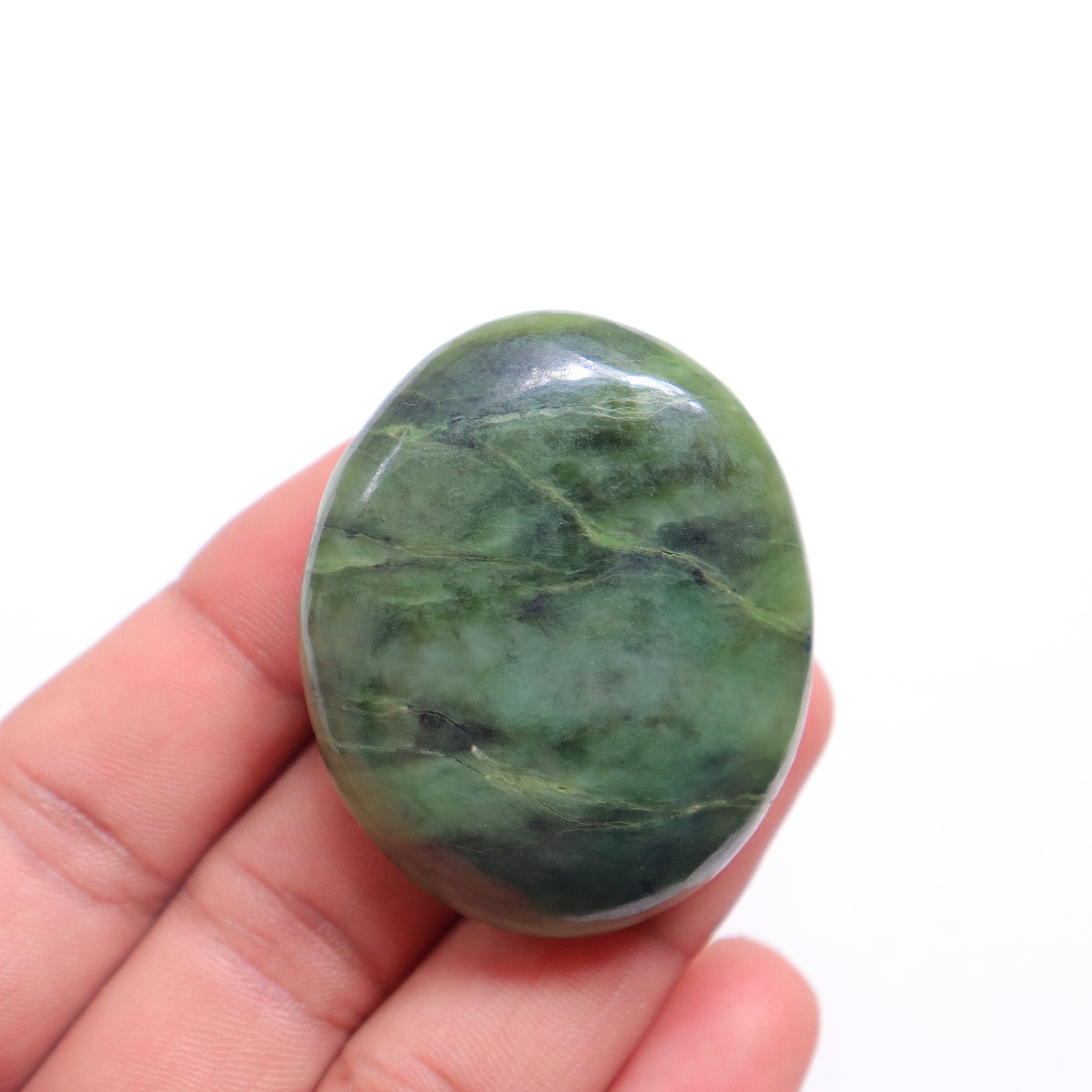 Nephrite Jade Palm Stone, Natural Nephrite Jade Palm, Nephrite Jade Crystal - Green Crystal, Authentic Nephrite Jade, Polished Nephrite Jade