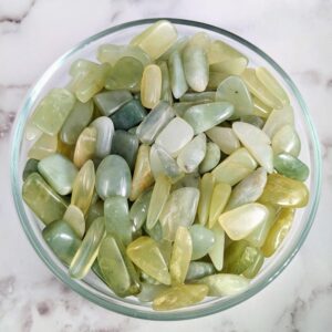 Green Jade 3 Small .6 - 1.2" Parcel Tumbled Stone #LV2550 Green Jade 3 Small .6 - 1.2" Parcel Tumbled Stone #LV2550