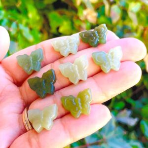 Green Jade Butterfly: Tumbled Polished Crystal Gemstone (10-15MM)