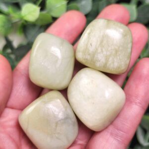 Tumbled Green Jade Crystal, Natural Nephrite Jade Stone Specimen Tumbled Green Jade Crystal, Natural Nephrite Jade Stone Specimen