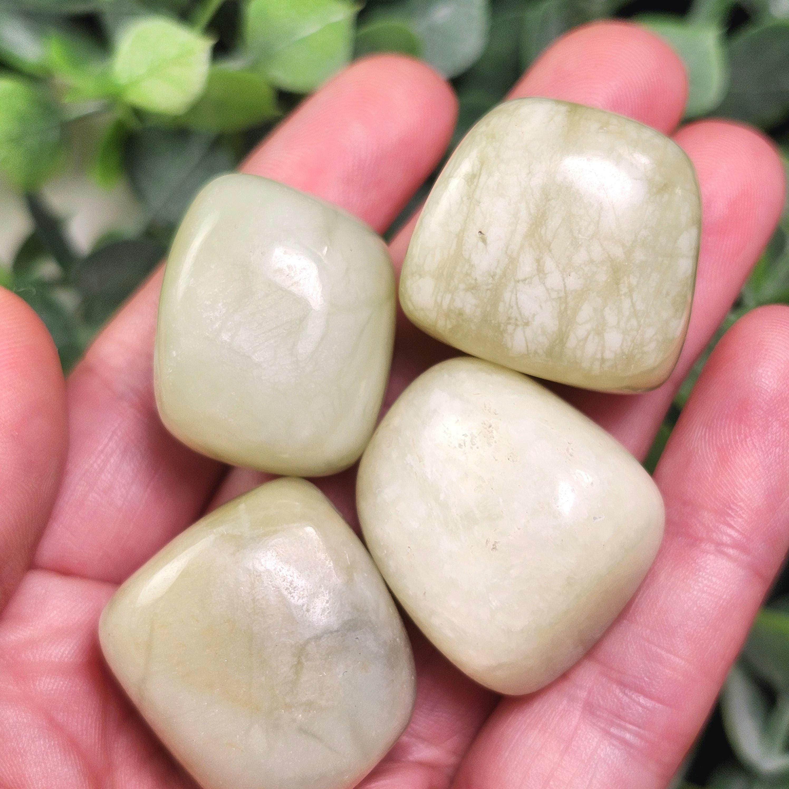 Tumbled Green Jade Crystal, Natural Nephrite Jade Stone Specimen