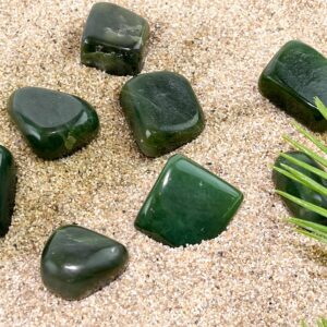 Green Jade Tumble Stone: Nephrite Crystal For Calm & Serenity