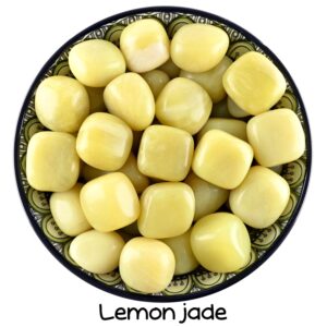 Lemon Jade Tumbled Stone, Yellow Solar Crystal, Joy And Altar Ritual Prosperity Gem Lemon Jade Tumbled Stone, Yellow Solar Crystal, Joy And Altar Ritual Prosperity Gem