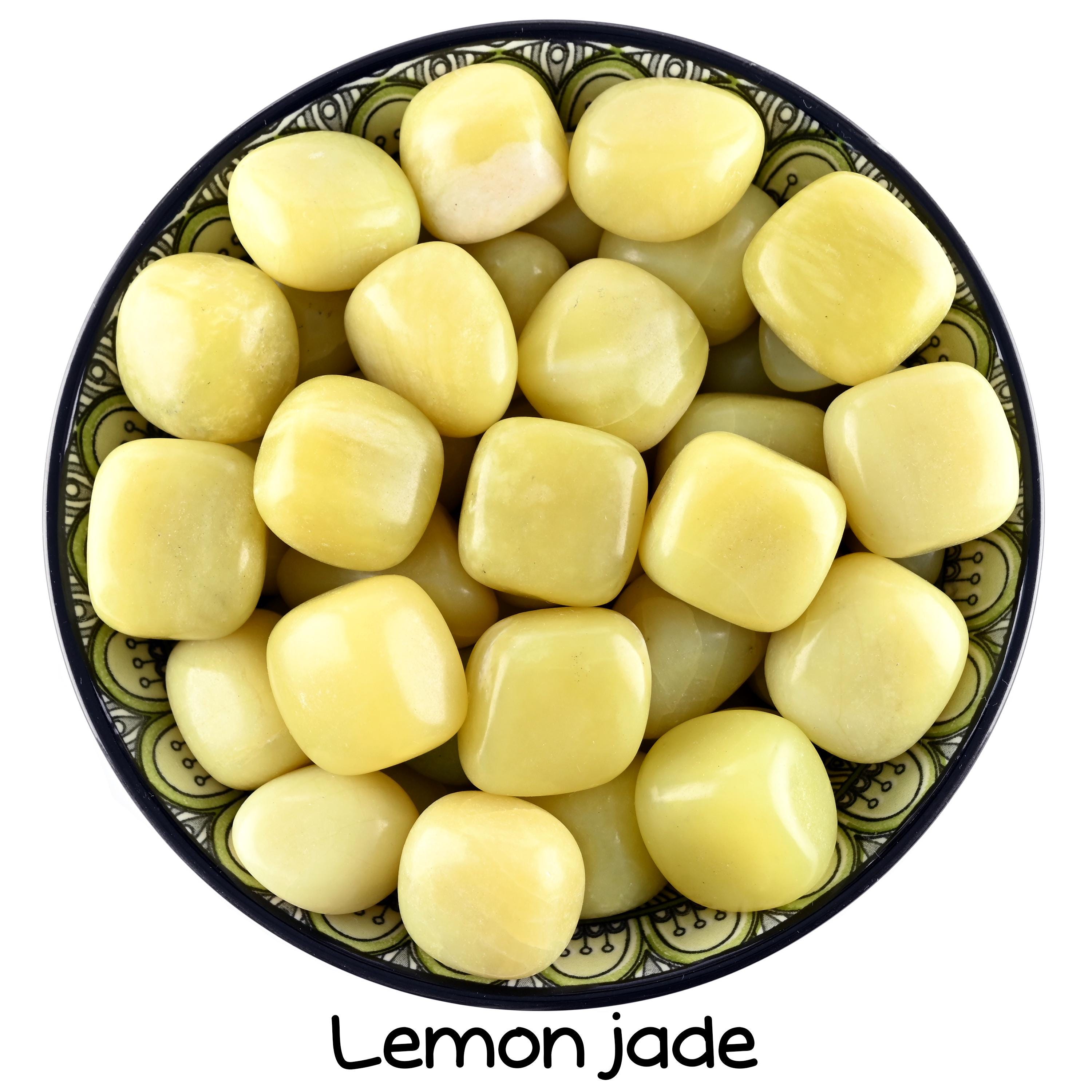 Lemon Jade Tumbled Stone, Yellow Solar Crystal, Joy And Altar Ritual Prosperity Gem