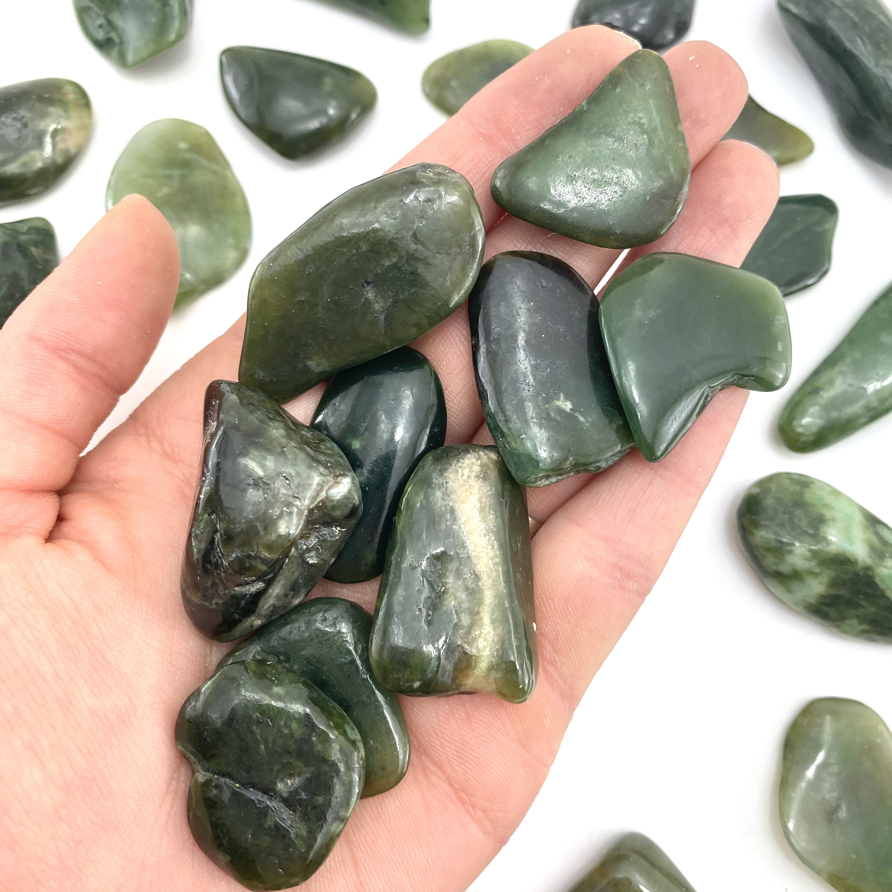 Nephrite Jade, Tumbled Green Jade, Healing Nephrite Jade, T-108 Nephrite Jade, Tumbled Green Jade, Healing Nephrite Jade, T-108
