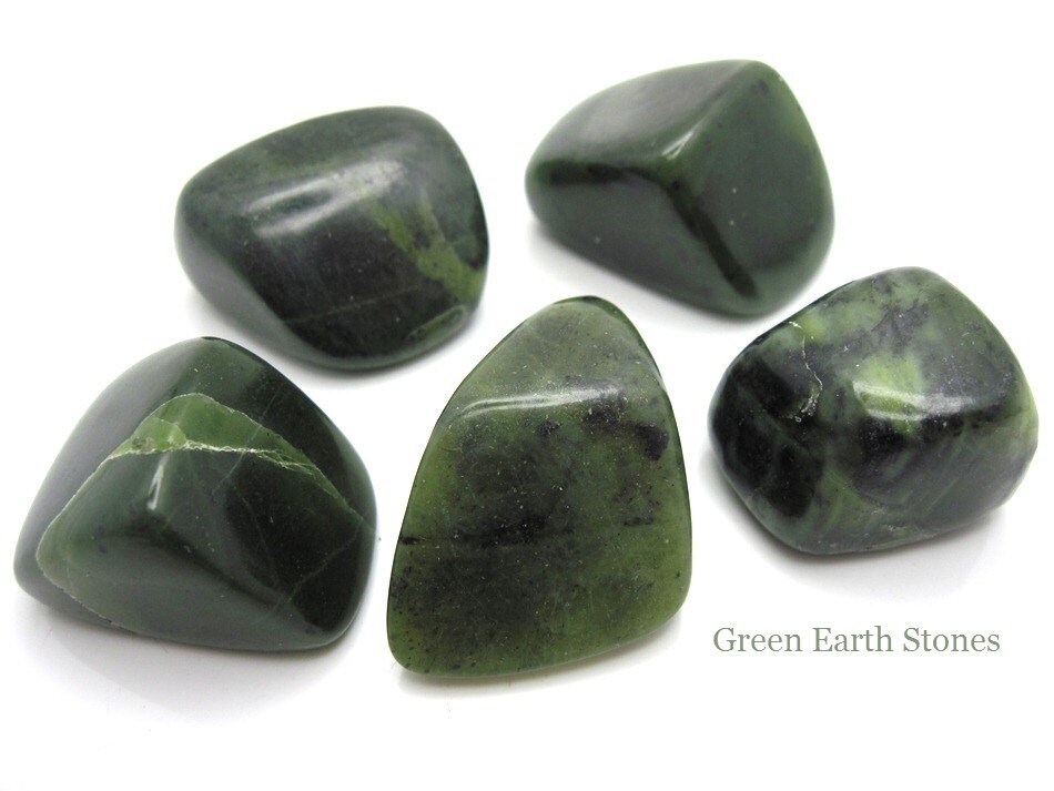 Nephrite Jade Tumbled Stone, One, Crystal Healing, Feng Shui, Pocket Stones, Crystal Grid, Metaphysical