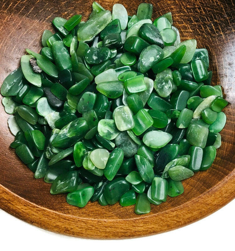 Tumbled Jade Stone (100g) Natural Green Jadeite Mini Crystal Lot Gemstones Polished