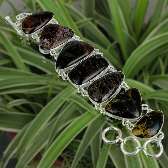 Handmade Pilbara Jasper Bracelet: 925 Sterling Silver Adjustable Jewelry Handmade Pilbara Jasper Bracelet: 925 Sterling Silver Adjustable Jewelry