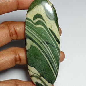 Large Zebra Jasper Cabochon, Semi Precious Gemstone (87x33 Mm, 202cts)