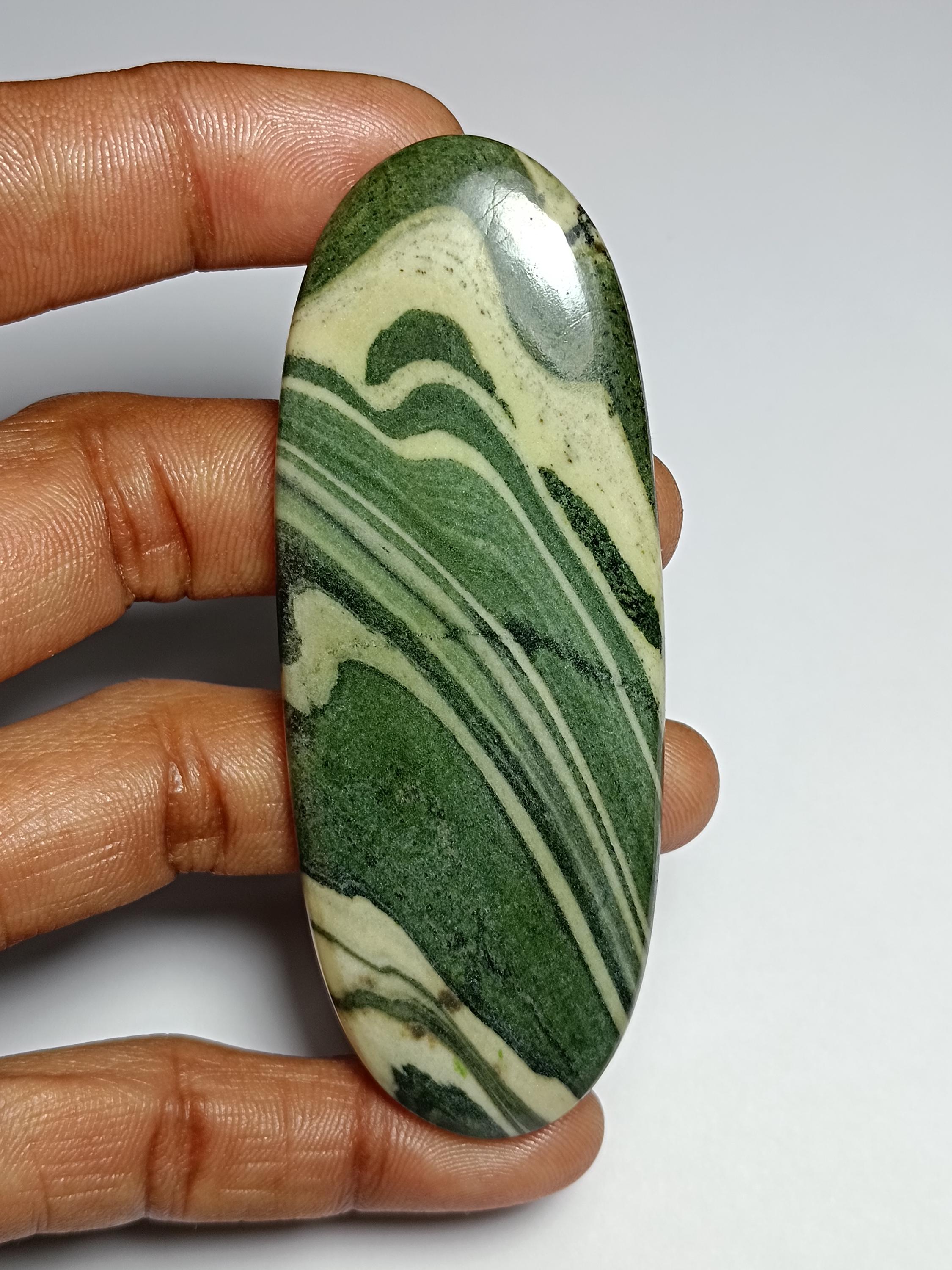 Large Zebra Jasper Cabochon, Semi Precious Gemstone (87x33 Mm, 202cts)
